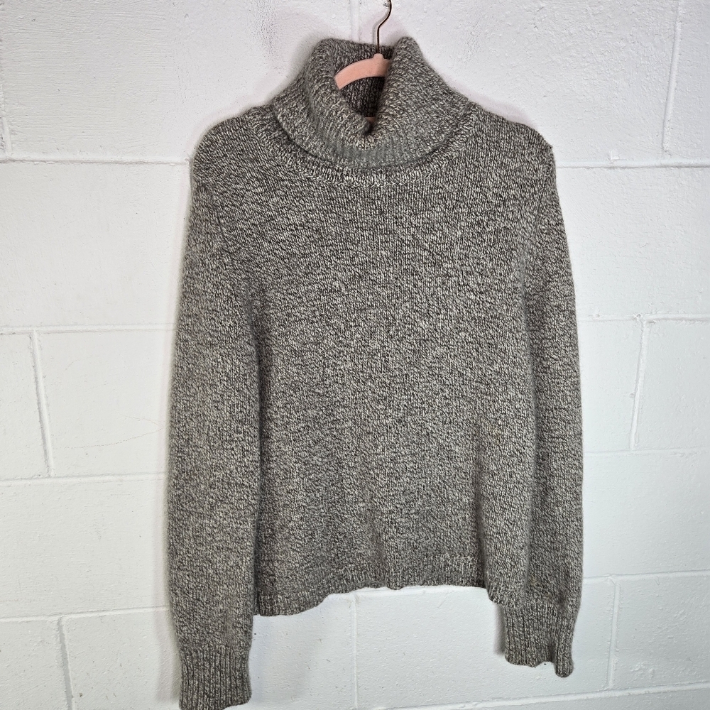Celtic & Co Oatmeal Turtleneck Lambswool Angora Sweater Made In Scotland - Picture 10 of 10